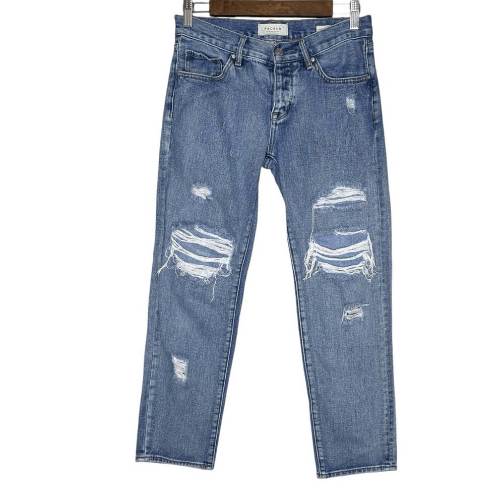 Pacsun Womens Button Fly Distressed Boyfriend Jeans Size 25